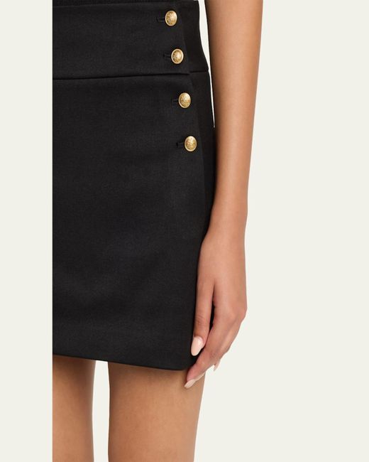 Alice + Olivia Black Narin Button Mini Skirt