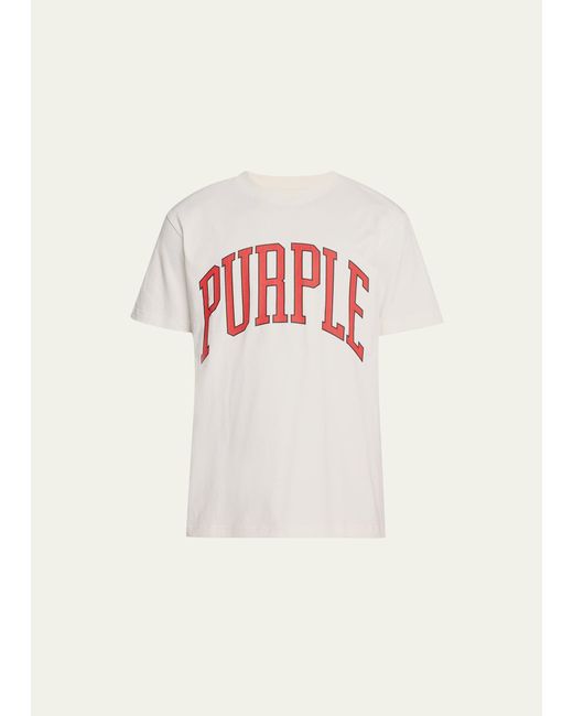 Purple Pink Heavy Jersey Logo T-shirt for men