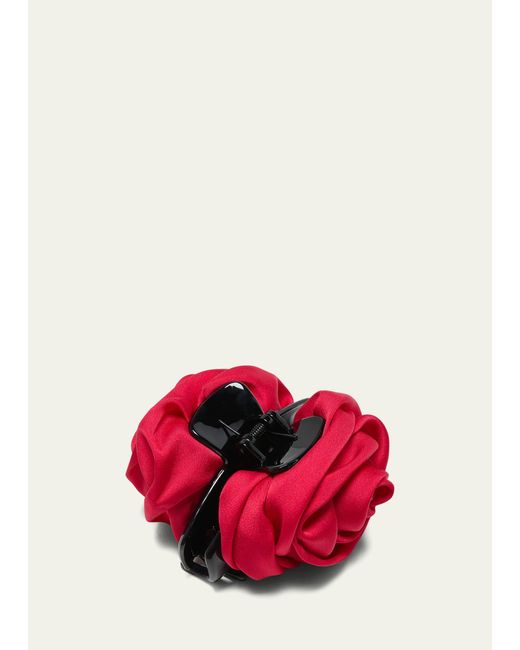Natasha Accessories Limited Red Rosette Jaw Clip
