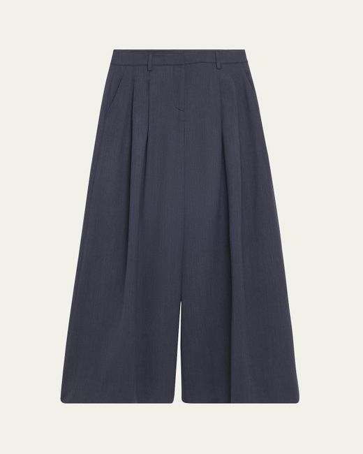 Twp Blue New Didi Wool-Blend Wide-Leg Pants