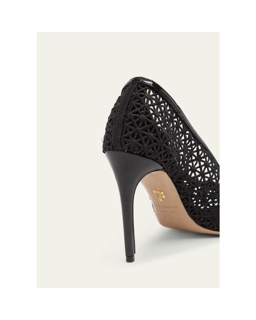 Ferragamo Black 95Mm Sol Macrame Pumps