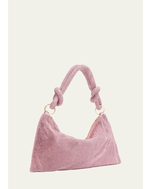 Cult Gaia Pink Hera Nano Knotted Embellished Shoulder Bag
