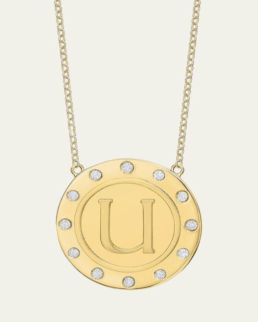 Tracee Nichols Metallic 14K Initial Token Necklace With Diamonds