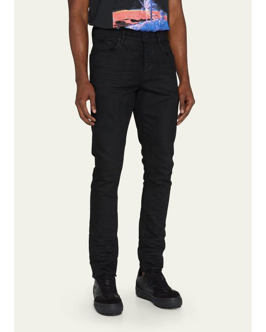 Purple Black Slim-fit Jeans for men