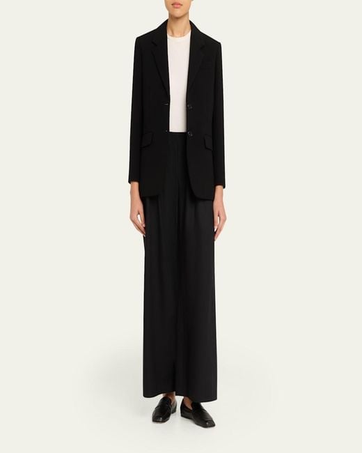 The Row Black Single-Breasted Blazer Jacket