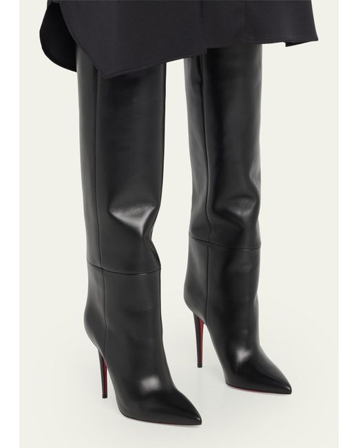 Christian Louboutin Black Astrilarge Botta 100 Leather Heeled Boots