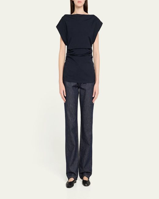 A.L.C. Blue Nara One-Shoulder Top