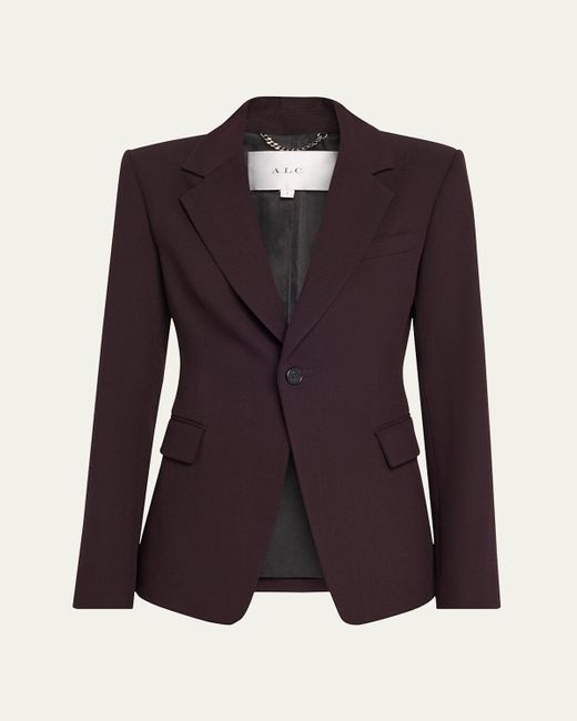 A.L.C. Purple Elza Single-Breasted Jacket