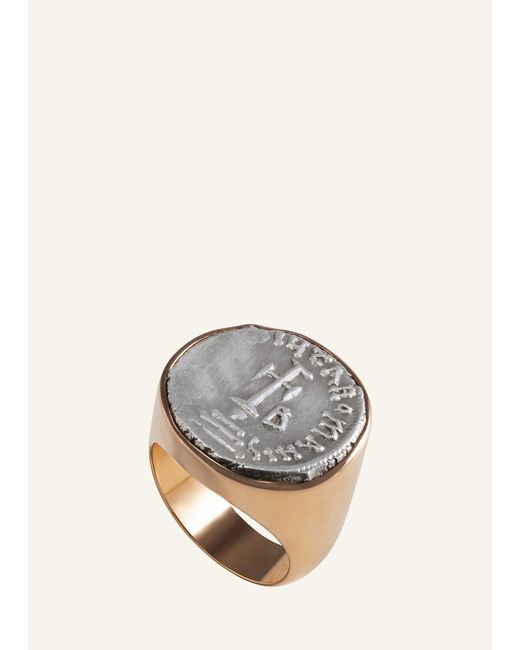 Jorge Adeler Metallic 18k Rose Gold Authentic Constans Ii Coin Ring for men