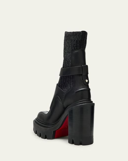 Christian Louboutin Black Cortinetta College-Sole Ankle Boots