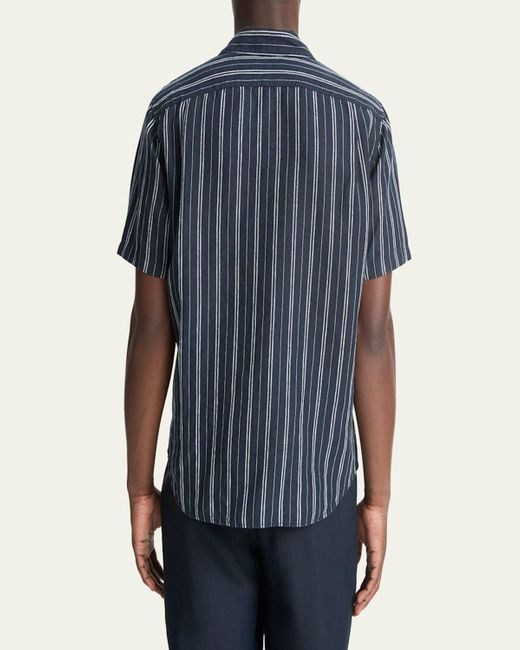 Vince Blue Classic Striped Sport Shirt for men