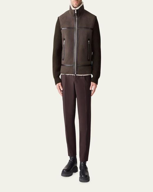 Mackage Black Jonathan Mixed-Media Shearling Jacket for men