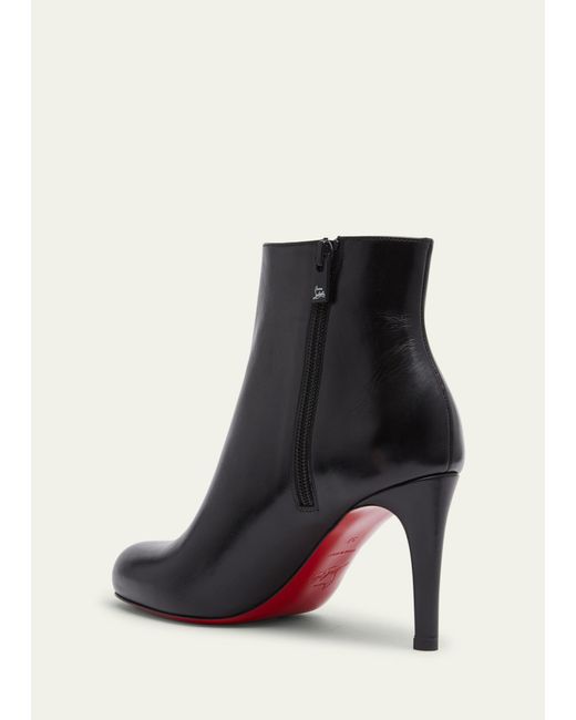 Christian Louboutin Black Pumppie Red Sole Leather Ankle Boots