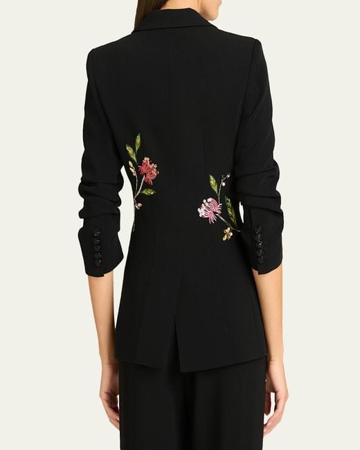 Cinq À Sept Black Cheyenne Floral Embroidered Blazer