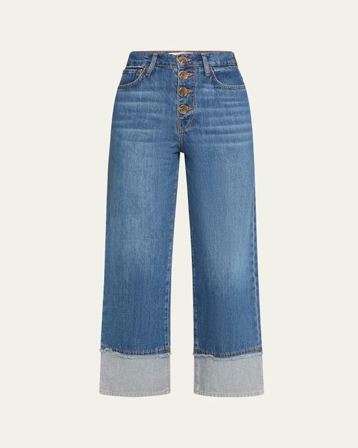 10 Crosby Derek Lam Blue Simona Cuffed Straight-Leg Jeans