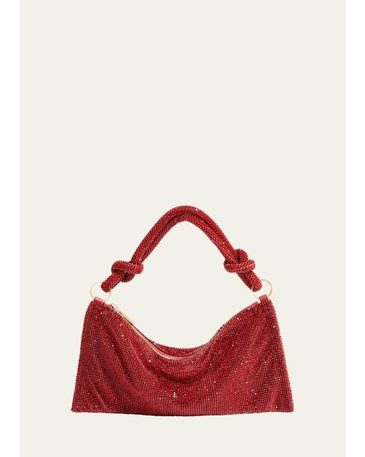 Cult Gaia Red Hera Nano Knotted Embellished Shoulder Bag
