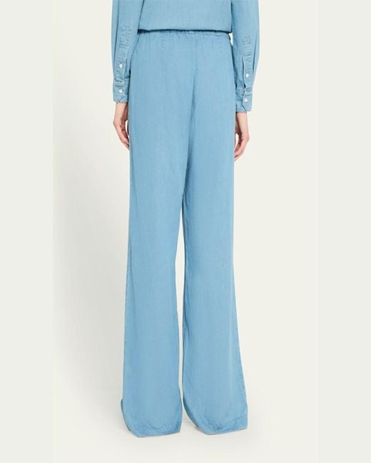 SPRWMN Blue Kauai Chambray Drawstring Pants