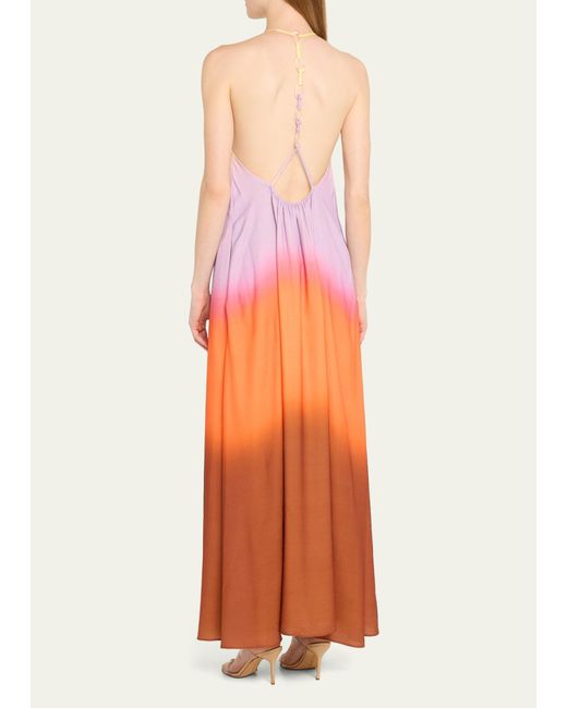 Jonathan Simkhai Pink Sunset Ombre Cinta Maxi Dress