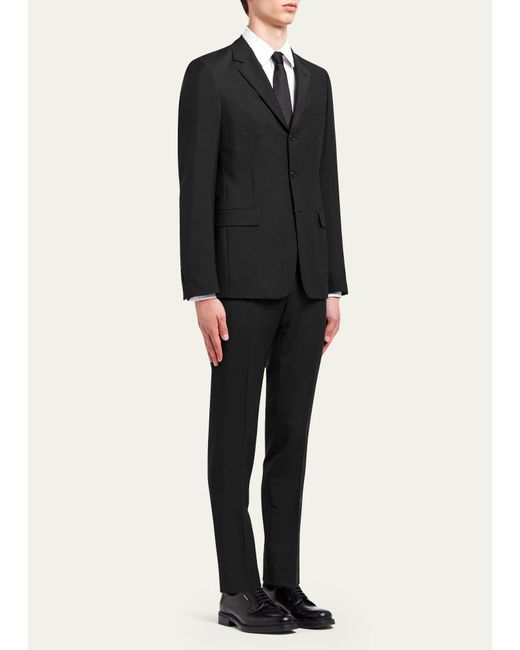 Prada Black Light Stretch Technical Two-piece Suit for men
