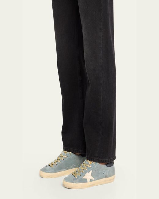 Golden Goose Deluxe Brand White Super-Star Low-Top Suede Sneakers