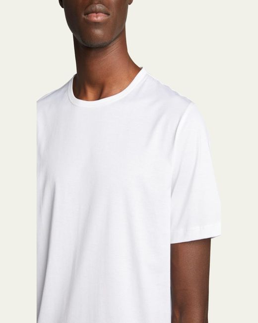 Theory White Precise Luxe Cotton Short-Sleeve Tee for men