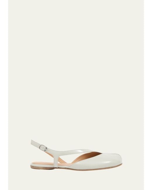 Maison Margiela Natural Tabi Leather Split-Toe Slingback Flats