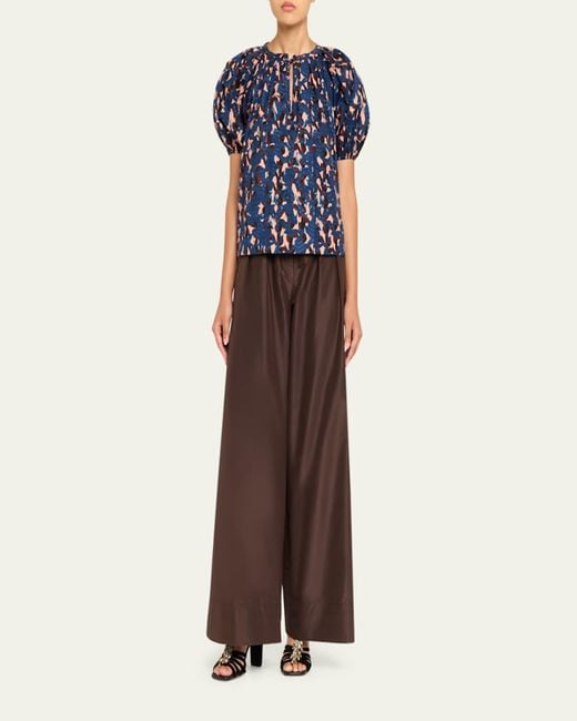Ulla Johnson Blue Loli Short-Sleeve Blouse