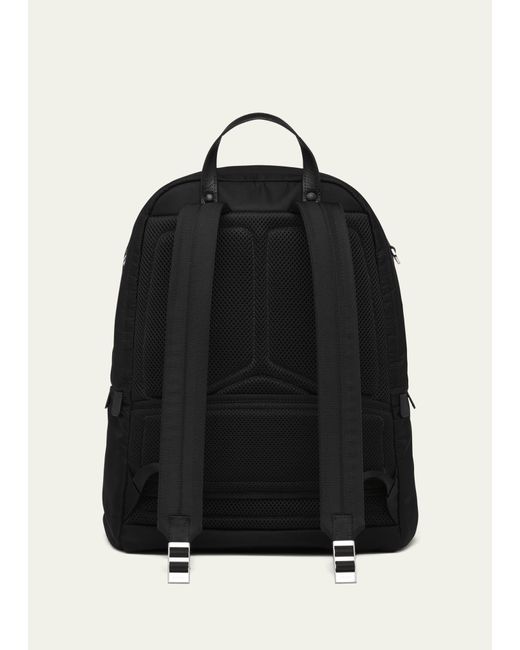 Prada Black Triangle Logo Nylon Backpack for men