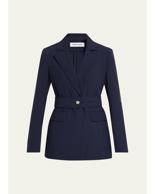 Veronica Beard Blue Howard Belted Jacket