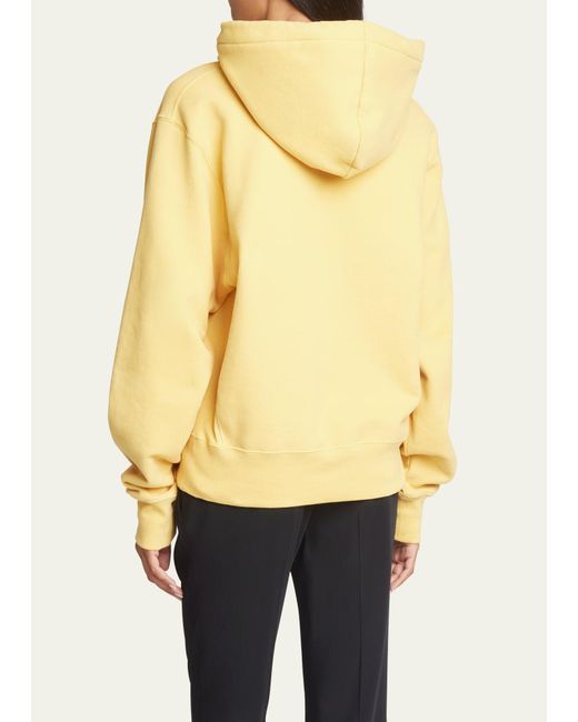 Saint Laurent Yellow Oversize Hoodie With Logo