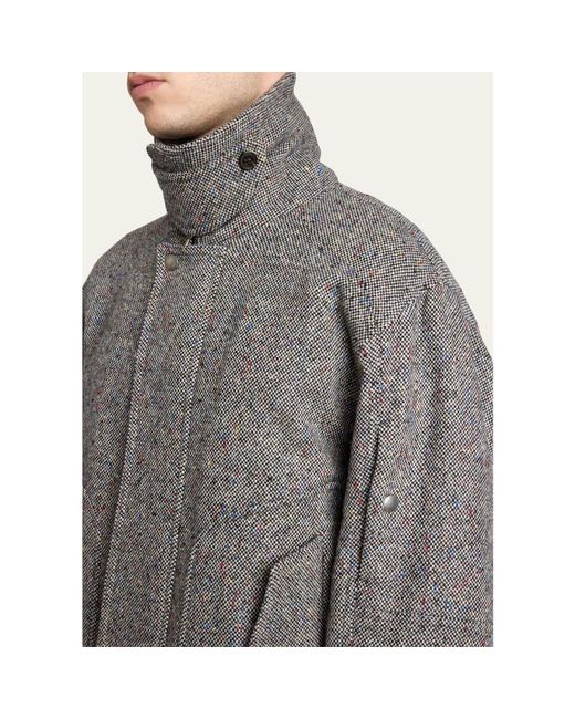 Dries Van Noten Gray Tweed Wool Full-Zip Jacket for men