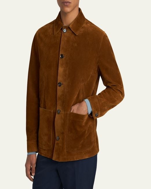 Brioni Brown Suede Desert Jacket for men