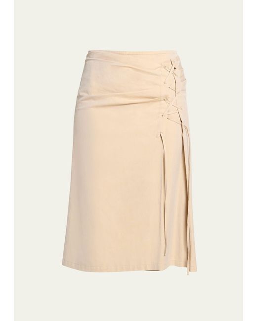 Dries Van Noten Natural Siamo Lace-up Skirt