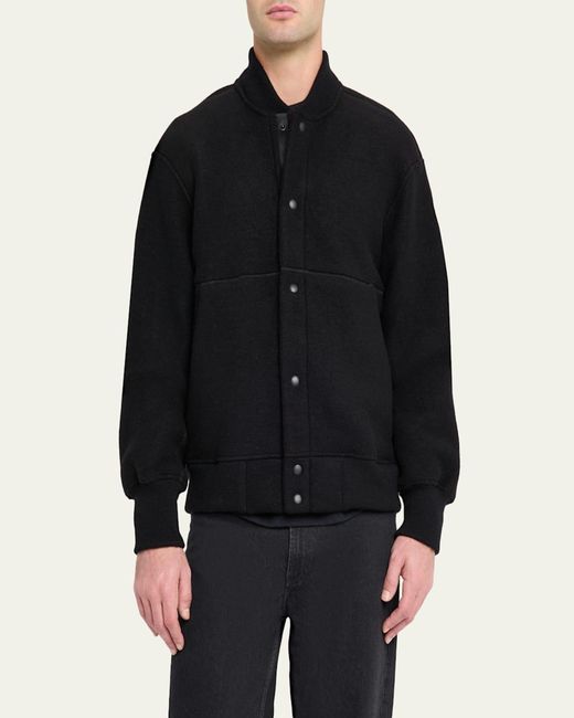 Canada Goose Black Hudson Fleece Snap-Front Bomber Jacket for men