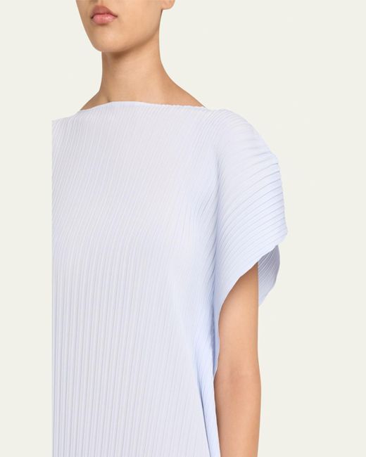 Issey Miyake White Shadow Study Pleats Solid Dress