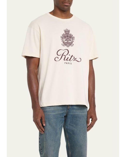 FRAME x Ritz Paris Natural Bordeaux Crest T-shirt for men