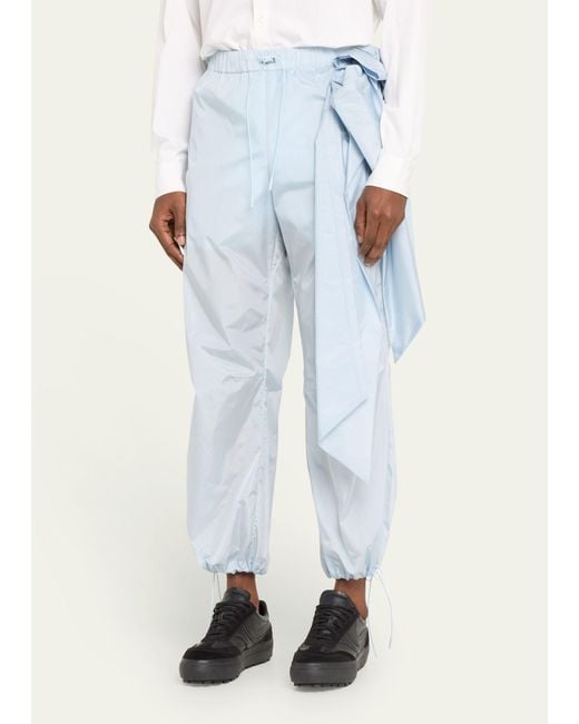 Simone Rocha Blue Tech Nylon Track Trousers With Pressed Rose for men