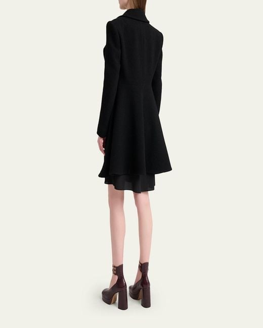 Chloé Black Boucle Wool-Blend Coat