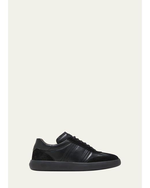 Brioni Black Leather And Suede Low-top Sneakers for men