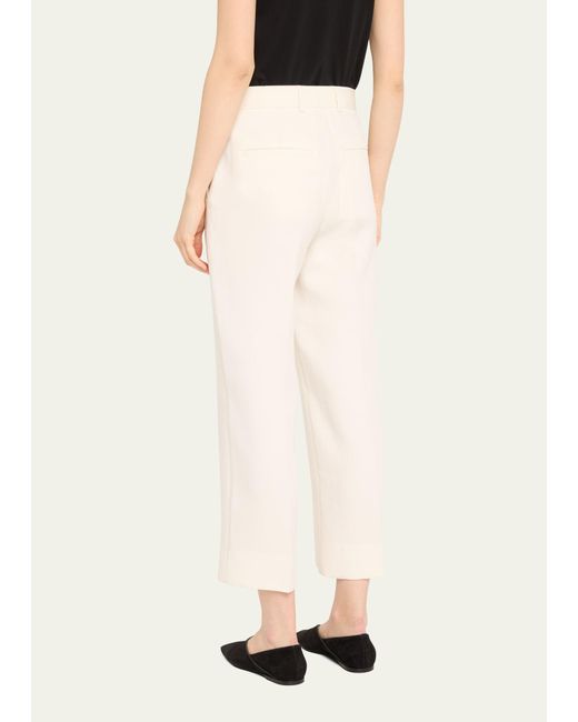 Totême  Natural Tailored Straight Cropped Trousers