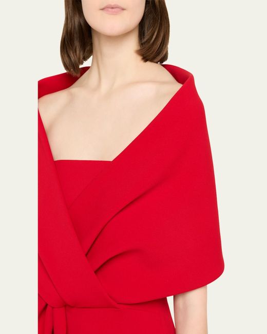 chinese dress ladies Janie Square Neck Midi Dress with Chiffon Scarf Detail by Jewel Badgley  Mishcka – Badgley Mischka