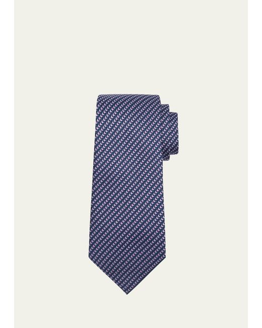 Charvet Blue Assorted Silk Striped Ties for men