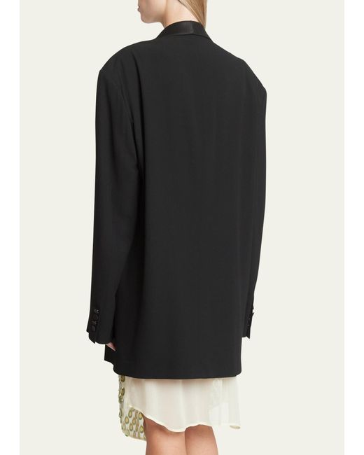 Dries Van Noten Black Blissy Oversized Tuexdo Jacket
