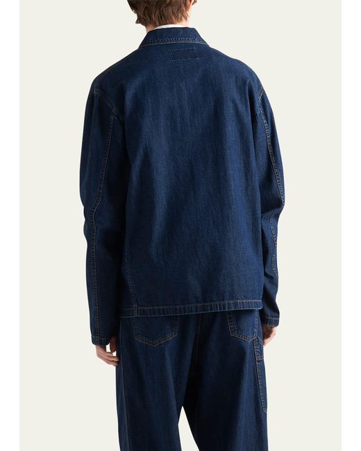 Prada Blue Light Denim Blouson Jacket for men