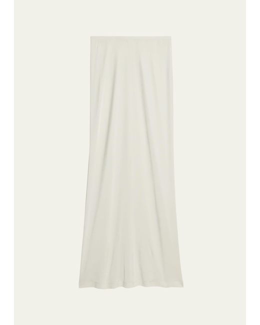 Helmut Lang White Fluid Jersey Maxi Skirt