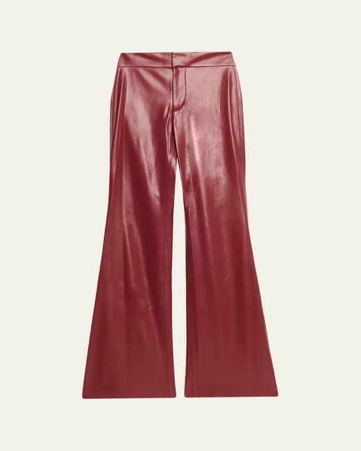 Alice Olivia Women's Red Andrew Vegan Leather Bootcut Pants
