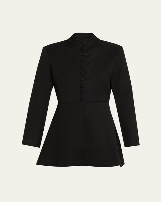AEXAE Black Structured Wool Mini Jacket Dress