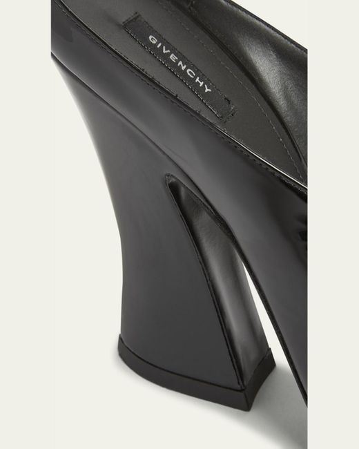 Givenchy Natural Patent Leather Sculpted Block-Heel Mules
