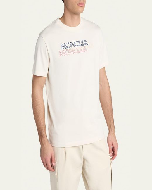Moncler Natural Logo Script Graphic T-Shirt for men