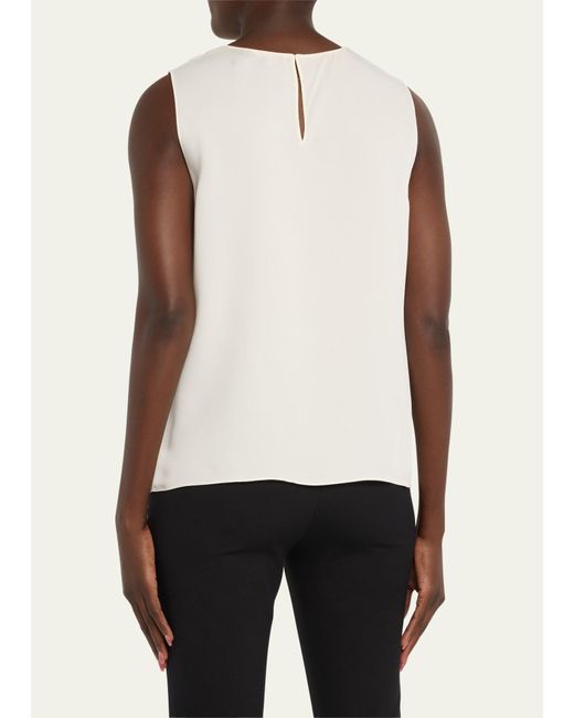 Theory White Silk Straight Shell Top